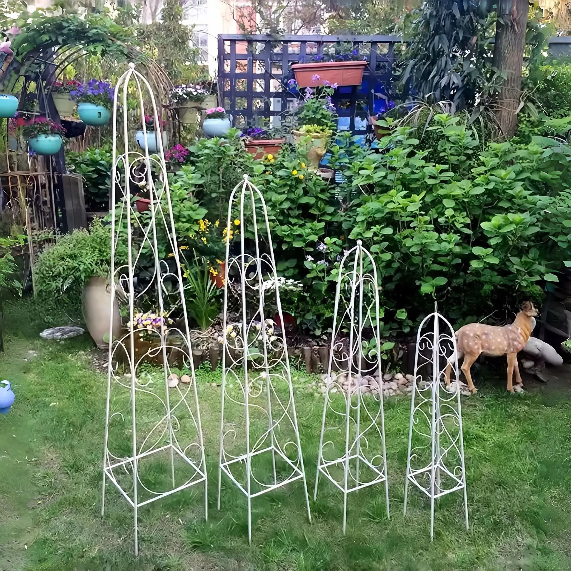 European wrought iron flower stand Floor-to-ceiling plant climbing frame Old climbingrame Outdoor courtyard balcony Clematis b
European wrought iron flower stand Floor-to-ceiling plant climbing frame Old climbingrame Outdoor courtyard balcony Clematis b