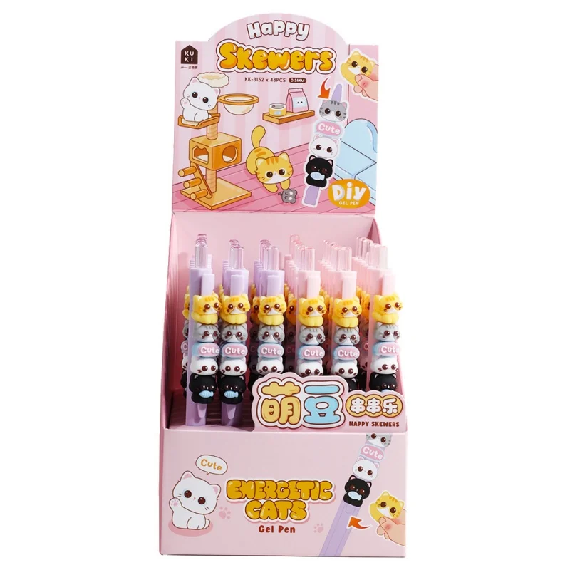 24pcs/lot Kawaii Cat Press Gel Pen Cute 0.5mm Black Ink Neutral Pens Gift Stationery Office School Supplies
24pcs/lot Kawaii Cat Press Gel Pen Cute 0.5mm Black Ink Neutral Pens Gift Stationery Office School Supplies