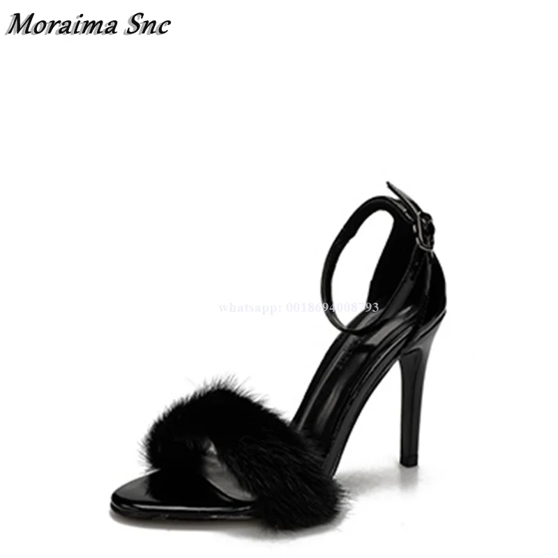 New Fur Decor Black Sandals Buckle Strap Open Toe Stilettos Thin High Heel Women Heels Sandals Summer Shoes For Women Sandals
New Fur Decor Black Sandals Buckle Strap Open Toe Stilettos Thin High Heel Women Heels Sandals Summer Shoes For Women Sandals