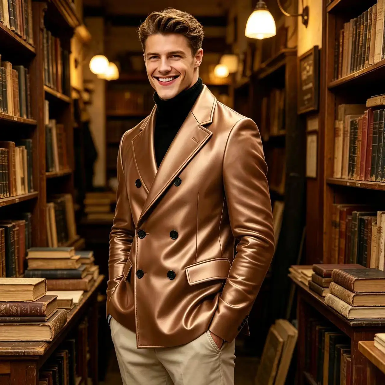 Vintage Men's Brown PU Leather Blazer Double Breasted Notched Lapel 6 Button Jacket Casual Formal Daily Wear Coat for Men
Vintage Men's Brown PU Leather Blazer Double Breasted Notched Lapel 6 Button Jacket Casual Formal Daily Wear Coat for Men