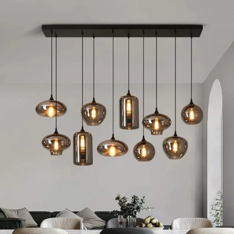 Retro glass pendant light Nordic restaurant Decorative lamps Simple bedside lamp Creative living room pendant Lamp LED E27 light
Retro glass pendant light Nordic restaurant Decorative lamps Simple bedside lamp Creative living room pendant Lamp LED E27 light