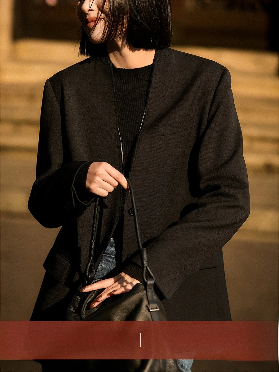 Elegant Woolen Lapel-Free Suit by Xhange Commute Comfortable Style Warm Long Sleeve Single Button Closure Business Casual
Elegant Woolen Lapel-Free Suit by Xhange Commute Comfortable Style Warm Long Sleeve Single Button Closure Business Casual