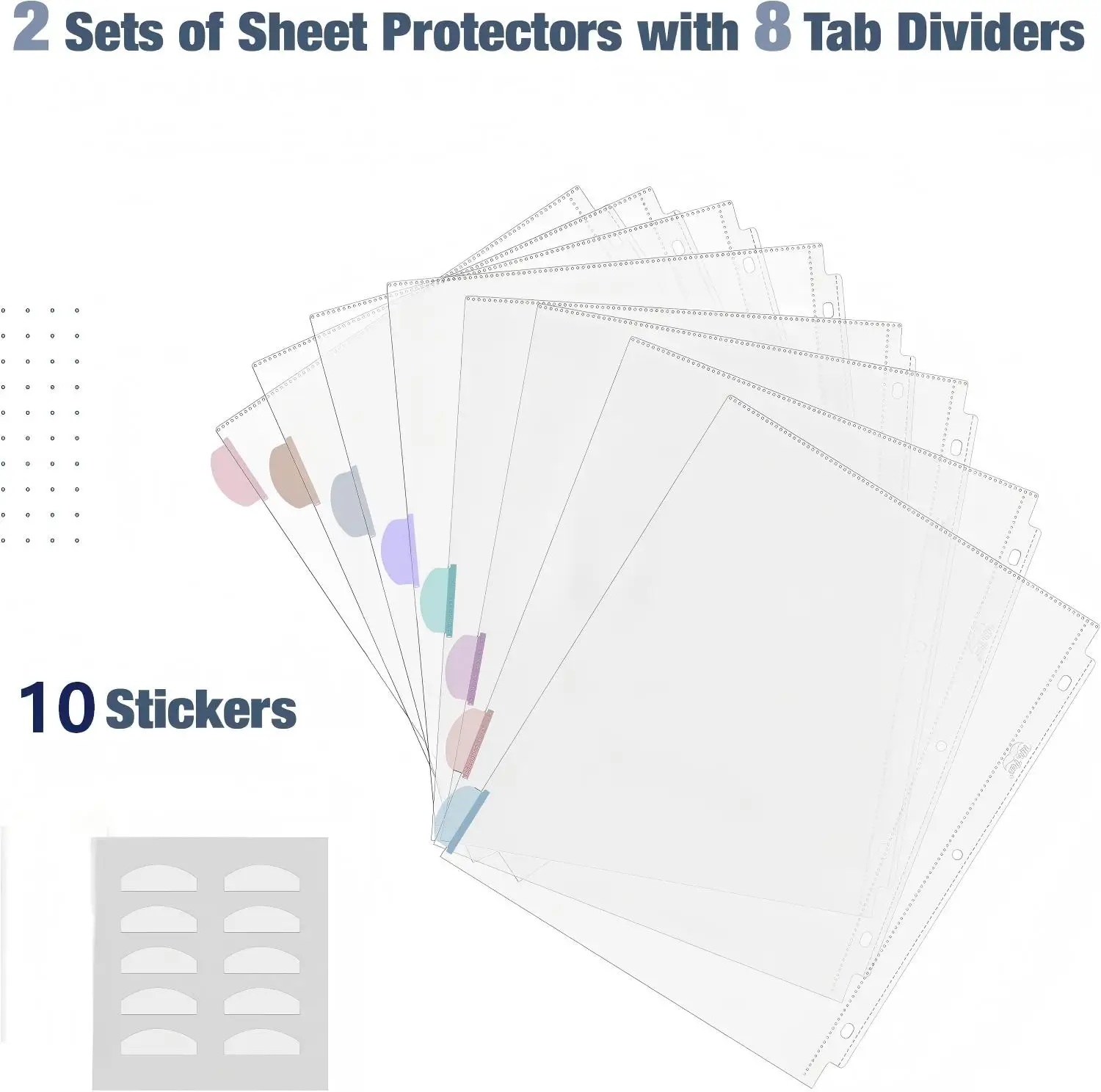 16 Pcs Clear Sheet Protectors with Tabs for 3 Ring Binder, Binder Dividers with 8 Tabs, Clear Plastic Page Dividers with Pockets
16 Pcs Clear Sheet Protectors with Tabs for 3 Ring Binder, Binder Dividers with 8 Tabs, Clear Plastic Page Dividers with Pockets