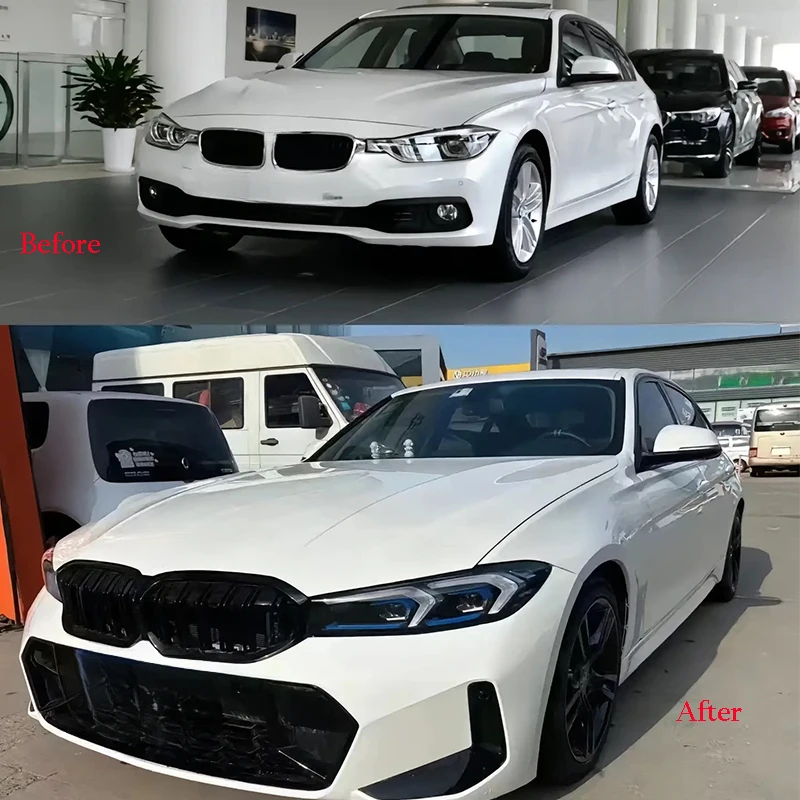 Комплект обвесов: передний и задний бамперы для BMW 3 серии F30 (2013-2018), обновление до G20 LCI, со светодиодными фарами, накладками на крылья и капот, в стиле 3S Facelift, из полипропилена.
Комплект обвесов: передний и задний бамперы для BMW 3 серии F30 (2013-2018), обновление до G20 LCI, со светодиодными фарами, накладками на крылья и капот, в стиле 3S Facelift, из полипропилена.