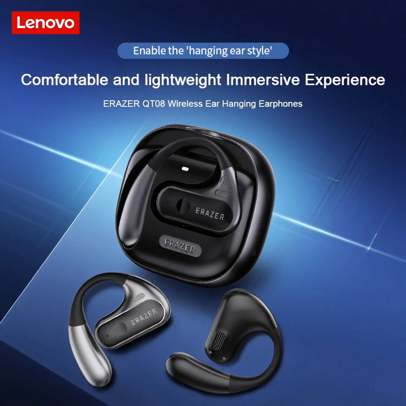Lenovo QT08 Wireless Bluetooth 5.4 Ear Hanging Earphones Intelligent Noise Reduction Stereo Acoustic Sound Lightweight Headphone 
Lenovo QT08 Wireless Bluetooth 5.4 Ear Hanging Earphones Intelligent Noise Reduction Stereo Acoustic Sound Lightweight Headphone