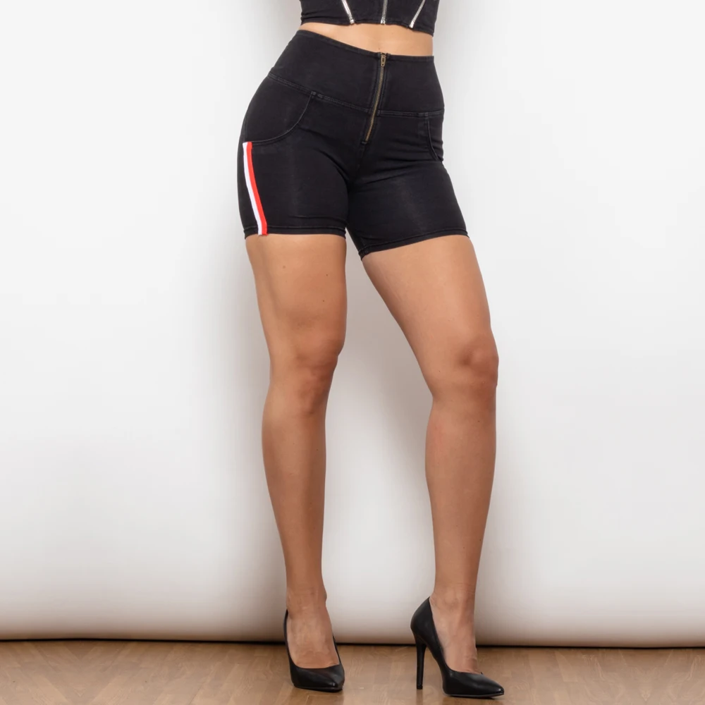 Shascullfites Melody High-Waist Black Lift Jeggings Shorts Women's Denim Short Shaping Sport Shorts with Stripe
Shascullfites Melody High-Waist Black Lift Jeggings Shorts Women's Denim Short Shaping Sport Shorts with Stripe