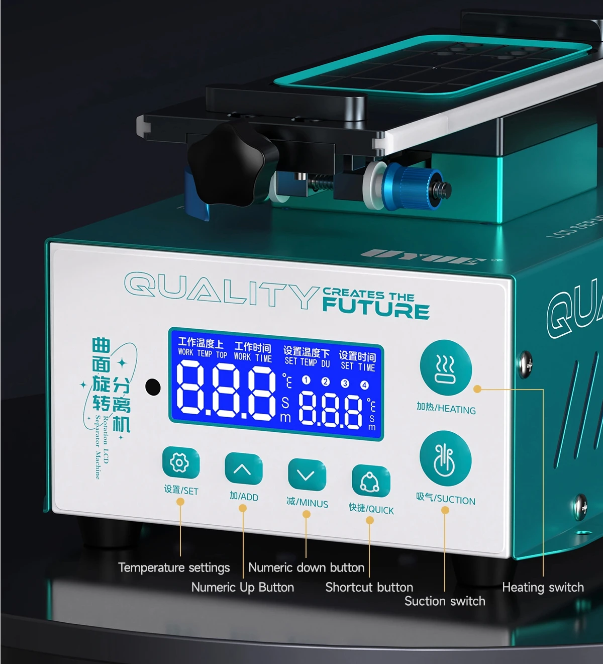 UYUE AI-Powered 988S-2 LCD Screen Removal Tool with Grid Airflow Design & Silicone Seals for Phone Repair
UYUE AI-Powered 988S-2 LCD Screen Removal Tool with Grid Airflow Design & Silicone Seals for Phone Repair