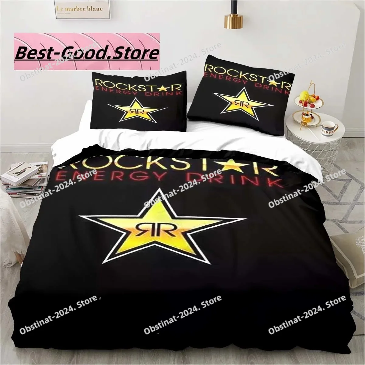 3D Print Drinks R-Rockstar Energy Logo Bedding set Printed Duvet Cover Pillowcase Single Double Queen Super King Size Sets
3D Print Drinks R-Rockstar Energy Logo Bedding set Printed Duvet Cover Pillowcase Single Double Queen Super King Size Sets