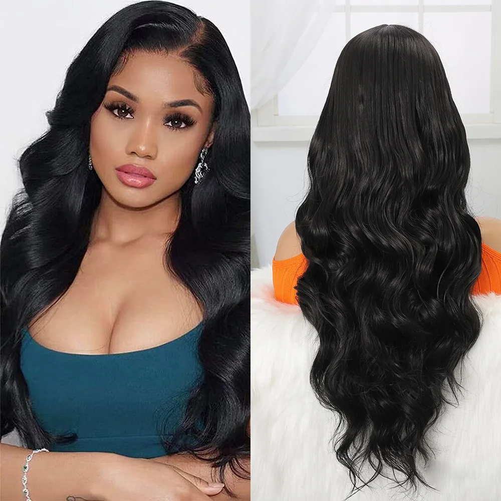 Body Wavy Synthetic Lace Wigs Long Curly Synthetic Lace Front Wig with Baby Hair Long Black Synthetic Lace Wigs for Black Women
Body Wavy Synthetic Lace Wigs Long Curly Synthetic Lace Front Wig with Baby Hair Long Black Synthetic Lace Wigs for Black Women