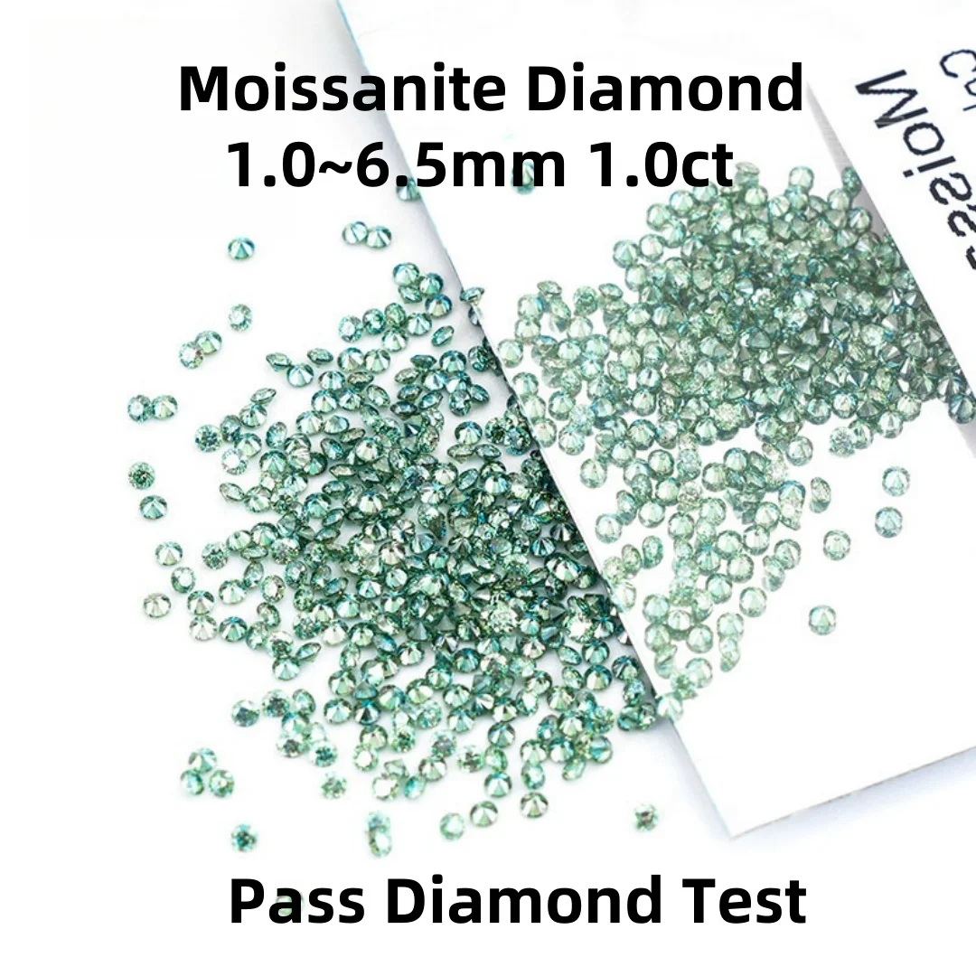 Genuine Moissanite Green Color 1.0ct 0.8~6.5mm Round shape Lab Grown Moissanite Stone Pass Test Positive for jewelry Ring
Genuine Moissanite Green Color 1.0ct 0.8~6.5mm Round shape Lab Grown Moissanite Stone Pass Test Positive for jewelry Ring