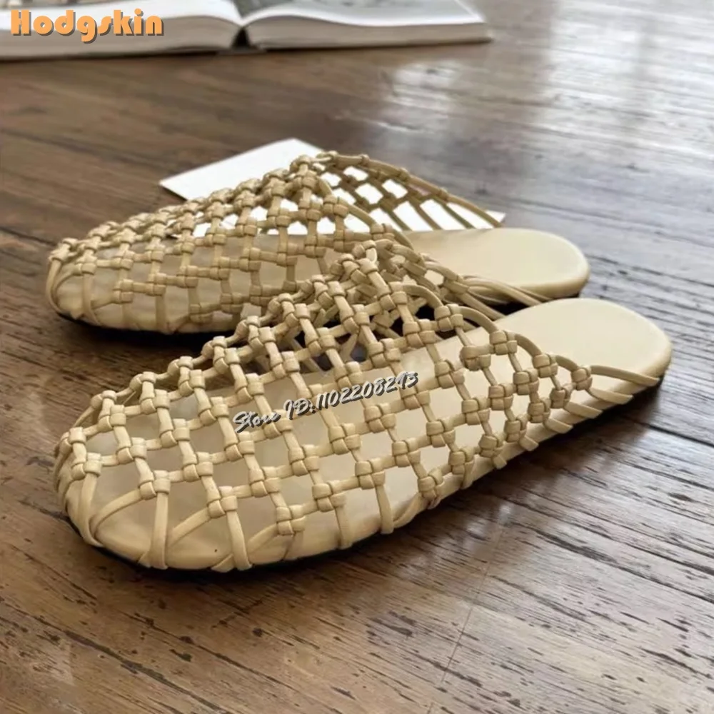 Apricot Woven Mesh Slippers Round Toe Hollow Breathable Fishing Net Flat Casual Mules Women Summer Outdoor Roman Shoes 2025
Apricot Woven Mesh Slippers Round Toe Hollow Breathable Fishing Net Flat Casual Mules Women Summer Outdoor Roman Shoes 2025