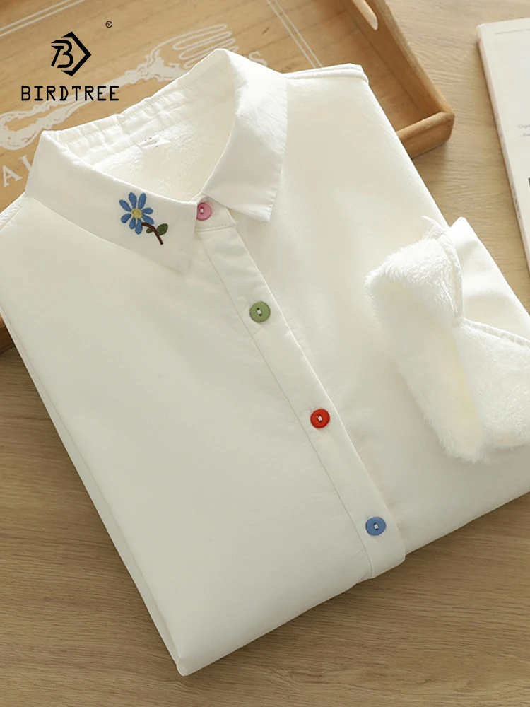 New Autumn Cotton Fleece Long Sleeve Shirt, Women Lapel Embroidery Tops, Mori Girl Loose Preppy Style Blouse, Winter T4D213CC
New Autumn Cotton Fleece Long Sleeve Shirt, Women Lapel Embroidery Tops, Mori Girl Loose Preppy Style Blouse, Winter T4D213CC