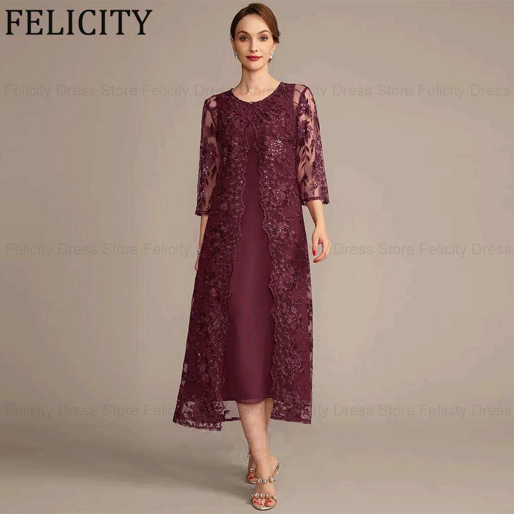 FELICITY Customized Gorgeous 2 Pieces Mother of the Bride Dress 2025 A-Line Wedding Guest Party Dresses Tea-Length Chiffon Lace
FELICITY Customized Gorgeous 2 Pieces Mother of the Bride Dress 2025 A-Line Wedding Guest Party Dresses Tea-Length Chiffon Lace