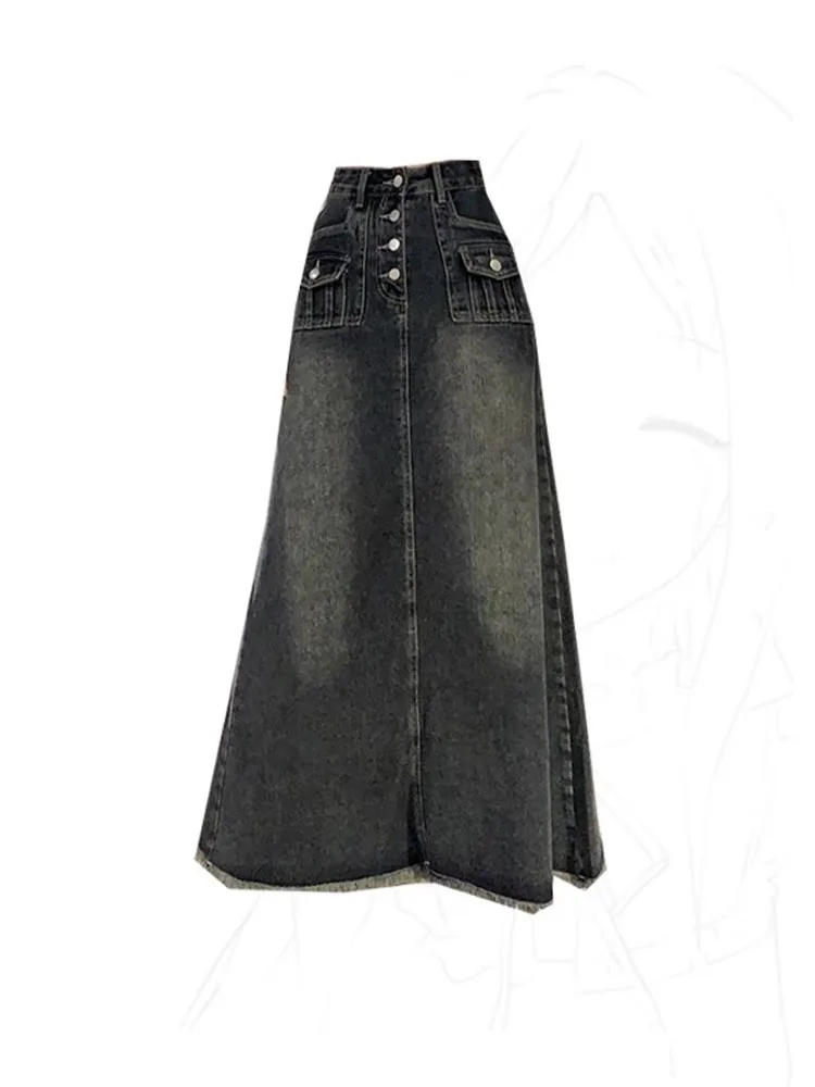 American Style Vintage High Waist Denim Skirt Women Fashion Pockets New Design Sexy Slim A-line Skirt Summer 2024 Coquette Gyaru
American Style Vintage High Waist Denim Skirt Women Fashion Pockets New Design Sexy Slim A-line Skirt Summer 2024 Coquette Gyaru