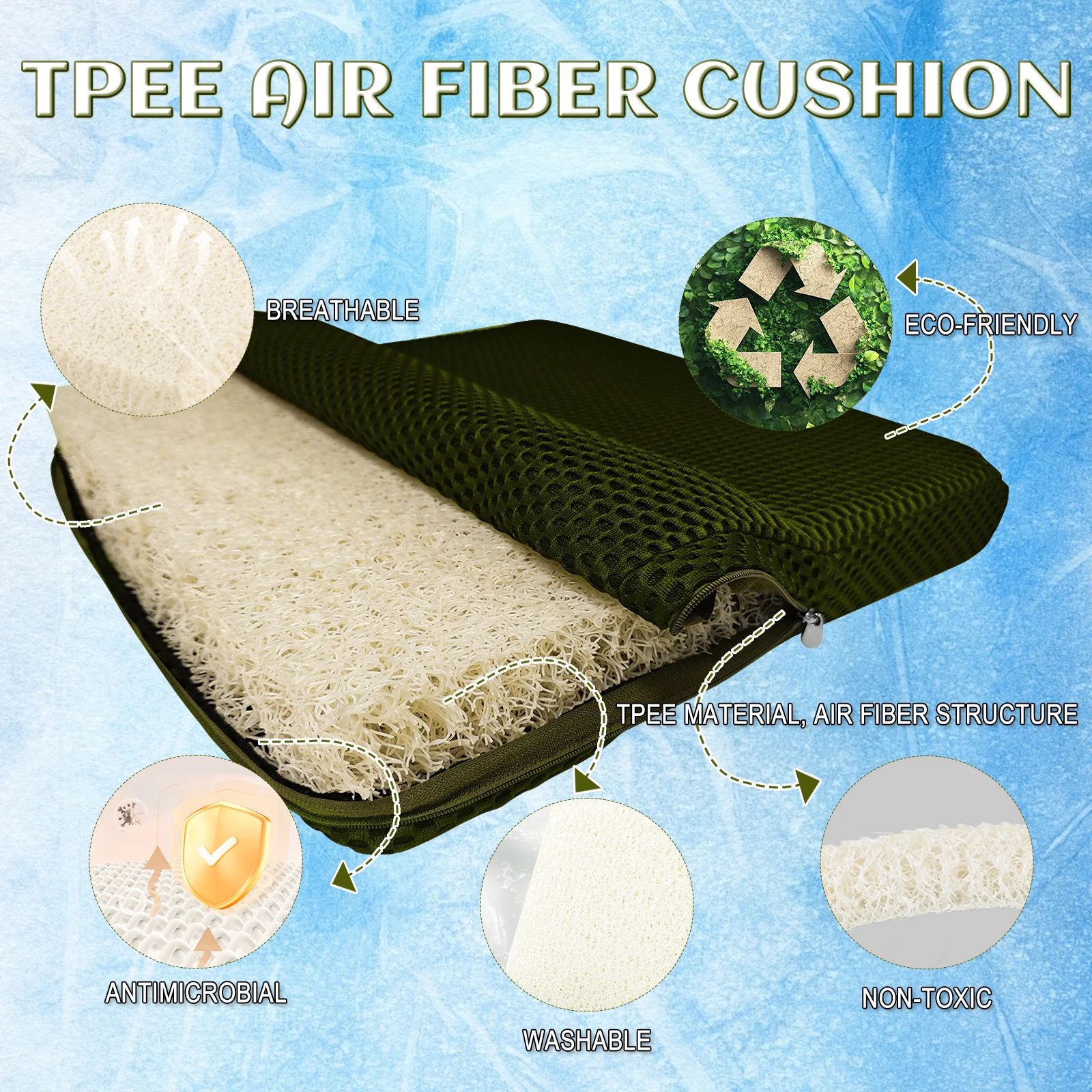 Breathable Seat Cushion, Ultra-Comfortable, Easy-Clean Fiber Cushion, Designed for Long-Sitters, Drivers, and old people
Breathable Seat Cushion, Ultra-Comfortable, Easy-Clean Fiber Cushion, Designed for Long-Sitters, Drivers, and old people