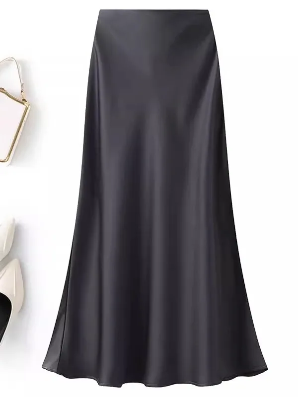 Женская атласная юбка Ele Satin с высокой талией, миди, А-силуэт, стройнящая, для офиса, в корейском стиле, на молнии, однотонная
Женская атласная юбка Ele Satin с высокой талией, миди, А-силуэт, стройнящая, для офиса, в корейском стиле, на молнии, однотонная