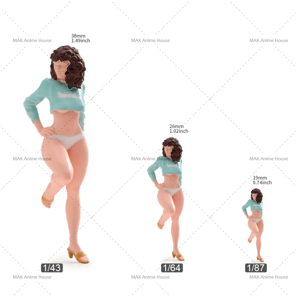 Printed Miniatures 1/87 1/64 1/43 Curly And Sexy Beauty Unpainted Scene Figure Doll Painted Model Scene Decoration Toys 
Printed Miniatures 1/87 1/64 1/43 Curly And Sexy Beauty Unpainted Scene Figure Doll Painted Model Scene Decoration Toys