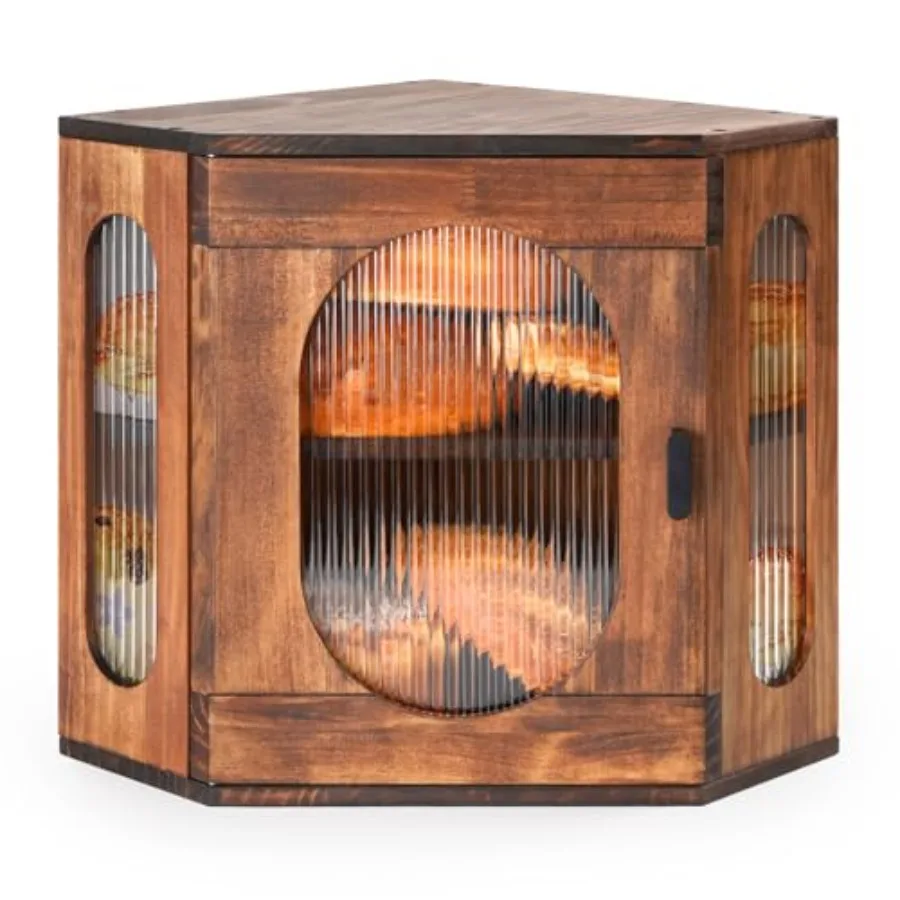Bread Box for Kitchen Countertop Corner Bread Storage Wooden Breadbox Container 2 Layer Bread Holder Keeper Large Farmhouse Bre
Bread Box for Kitchen Countertop Corner Bread Storage Wooden Breadbox Container 2 Layer Bread Holder Keeper Large Farmhouse Bre