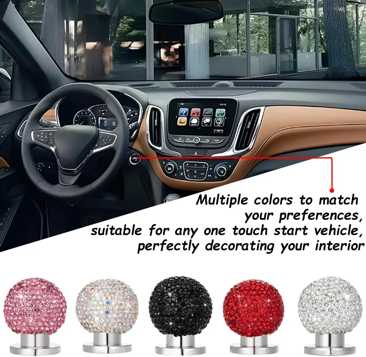 Sparkle Rhinestone Car Push Start Button Cover Adhesive Sticker Decorative Accessory for SUV Truck Auto Vehicle Ignition Switch
Sparkle Rhinestone Car Push Start Button Cover Adhesive Sticker Decorative Accessory for SUV Truck Auto Vehicle Ignition Switch