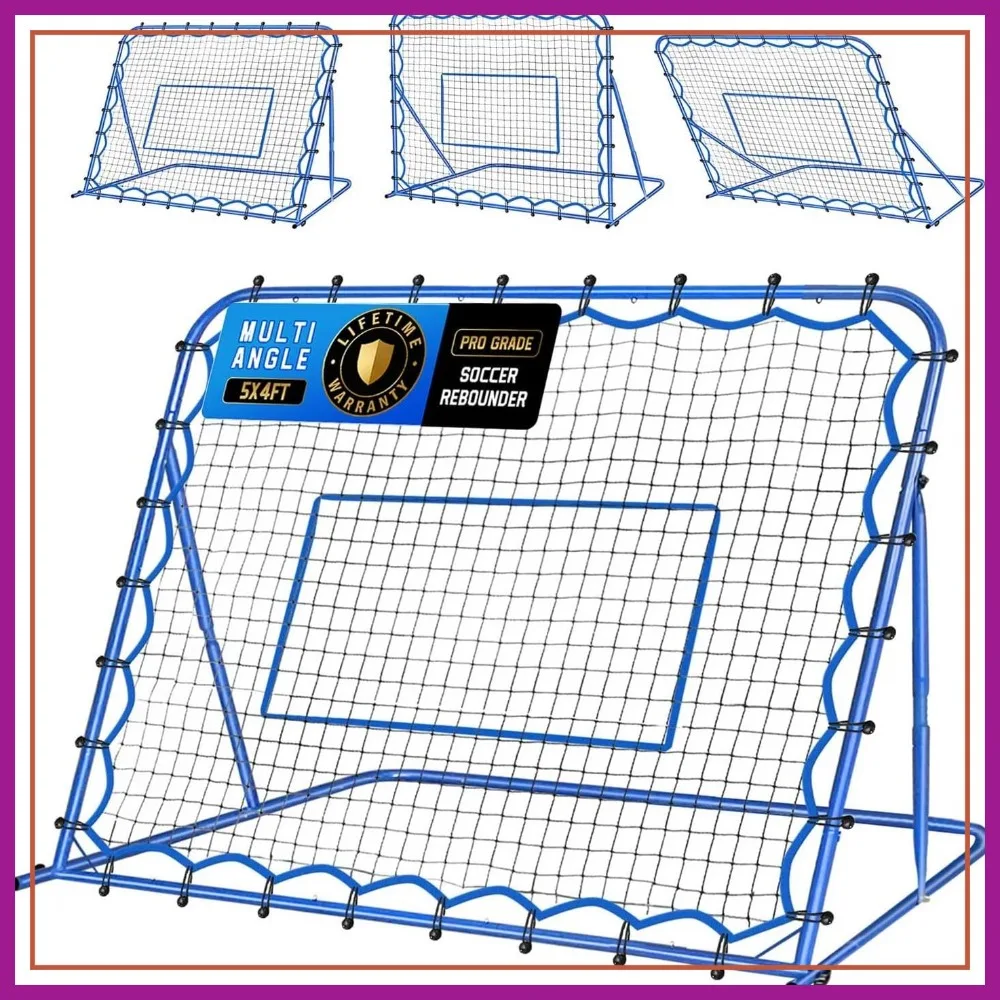 Multi-Sport Rebounder Net, 5x4ft Adjustable Angle Soccer Training Goal for Passing Control Practice, Easy Setup
Multi-Sport Rebounder Net, 5x4ft Adjustable Angle Soccer Training Goal for Passing Control Practice, Easy Setup