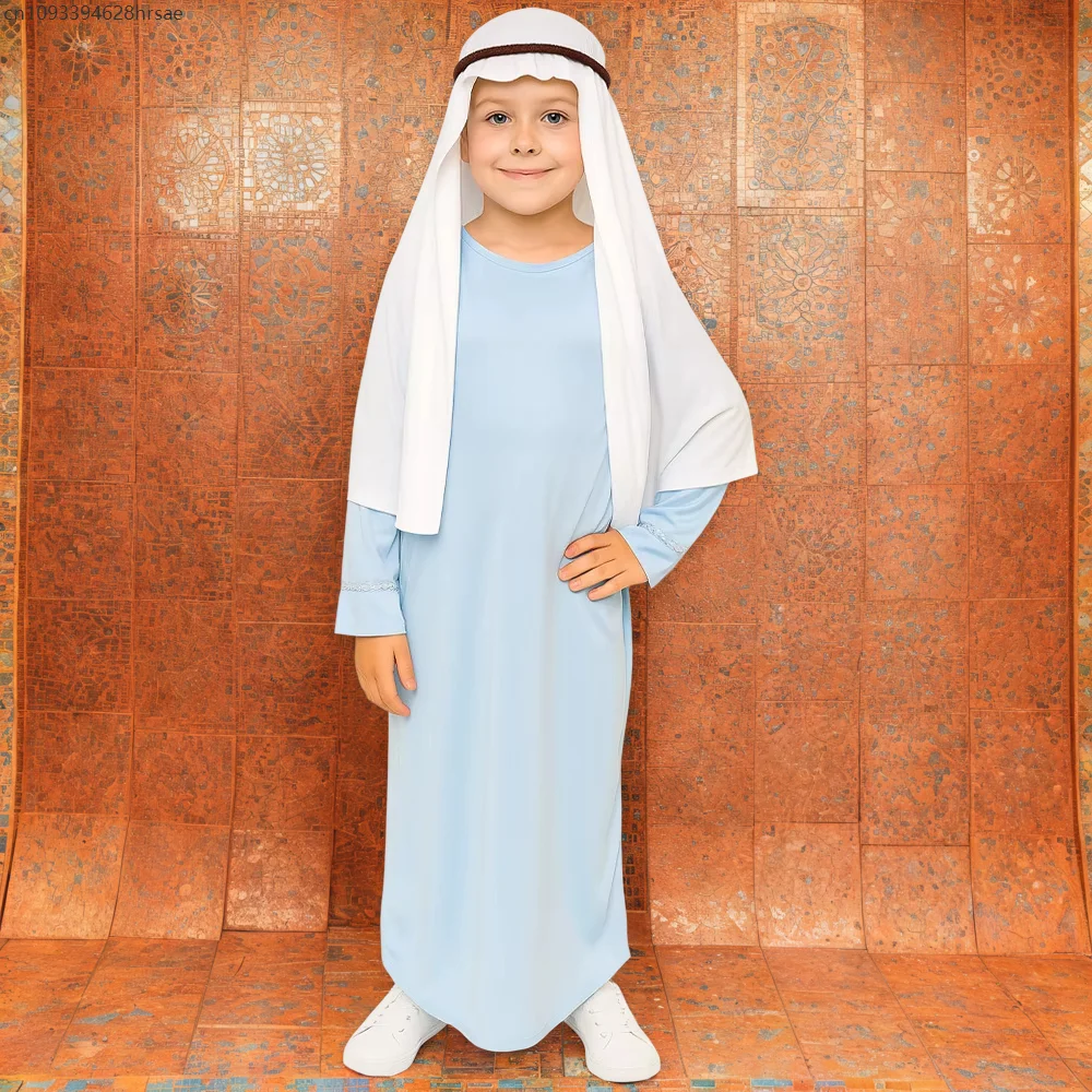 Детский религиозный костюм Богоматери, халат с платком для кампуса, наряд для ролевых игр, костюм на день книги мира
Детский религиозный костюм Богоматери, халат с платком для кампуса, наряд для ролевых игр, костюм на день книги мира