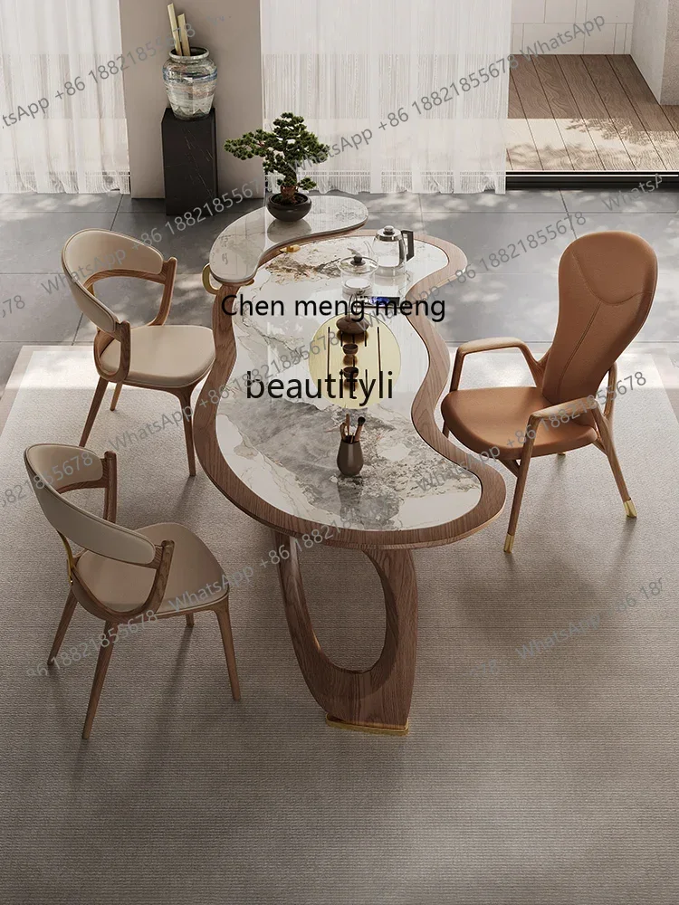 Solid wood tea table modern simple office tea integrated new Chinese curved rock slab tea table
Solid wood tea table modern simple office tea integrated new Chinese curved rock slab tea table