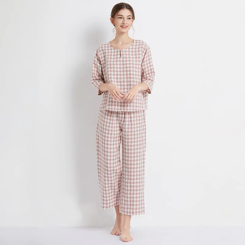Female 100%Linen Pajamas Outfits Sleepwear Print Cartoon 3/4Sleeve Trouser Suits Night Wear Loose 2PCS Pijamas Suit Lounge Wear
Female 100%Linen Pajamas Outfits Sleepwear Print Cartoon 3/4Sleeve Trouser Suits Night Wear Loose 2PCS Pijamas Suit Lounge Wear