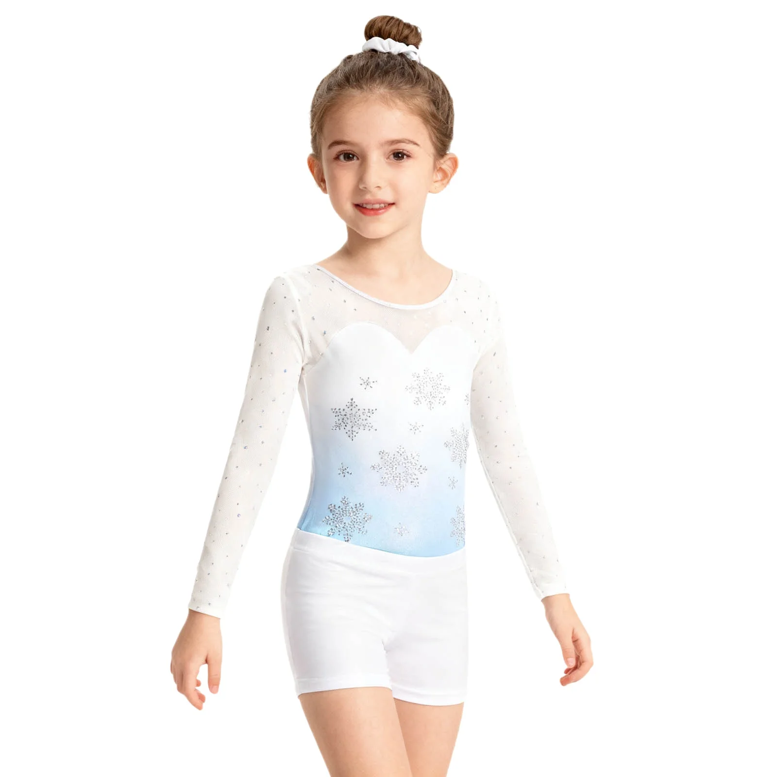 Kids Girls Figure Skating Dance Gymnastics Leotards Outfit Sparkly Rhinestones Mesh Long Sleeve Bodysuit+Shorts+Hair Tie 3Pcs
Kids Girls Figure Skating Dance Gymnastics Leotards Outfit Sparkly Rhinestones Mesh Long Sleeve Bodysuit+Shorts+Hair Tie 3Pcs