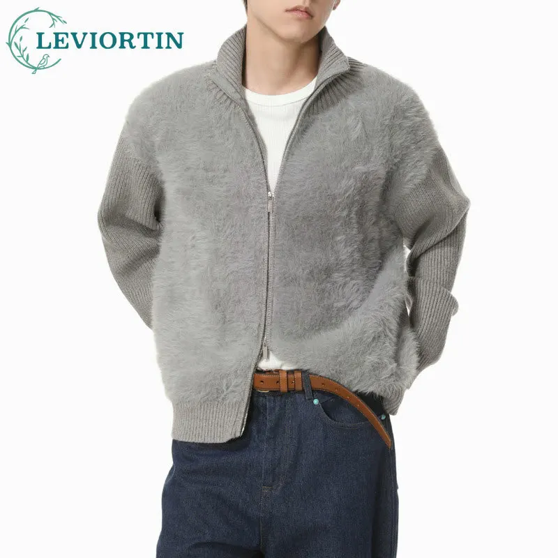 Autumn men's youthful popular style stand up collar niche design splicing imitation mink fur knitted sweater lazy casual jacket
Autumn men's youthful popular style stand up collar niche design splicing imitation mink fur knitted sweater lazy casual jacket