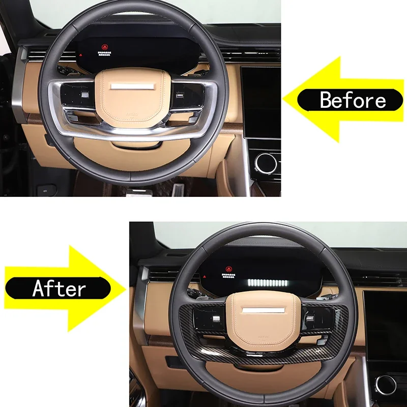 For 2023+ Land Rover Range Rover Vogue L460 ABS Carbon Fiber Car Styling Steering Wheel Decorative Frame Cover Car Accessories
For 2023+ Land Rover Range Rover Vogue L460 ABS Carbon Fiber Car Styling Steering Wheel Decorative Frame Cover Car Accessories