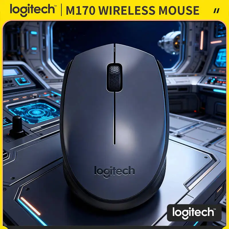 Logitech M170 Wireless Mouse 2.4GHz USB Receiver 12-Month Battery Compact Design for Laptop Desktop Home Office School
