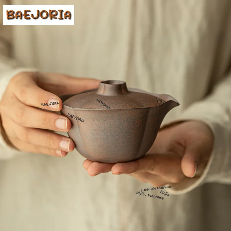 125ml Coarse Pottery Lotus Leaf Hand Grab Teapot Elegant Tea Infuser Pot Tea Soaking Kettle With Filter Drinkware Collection
125ml Coarse Pottery Lotus Leaf Hand Grab Teapot Elegant Tea Infuser Pot Tea Soaking Kettle With Filter Drinkware Collection