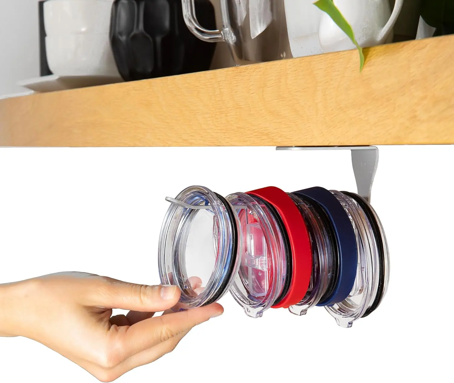 ELYPRO - Tumbler Lid Organizer, Under-Cabinet Cup Lid Holder for Stanley, Yeti, Hydro Flask, Self-Adhesive Under-Cabinet Mount, Kitchen Cabinets and Countertops Organization, Steel (Drink Lids)
ELYPRO - Tumbler Lid Organizer, Under-Cabinet Cup Lid Holder for Stanley, Yeti, Hydro Flask, Self-Adhesive Under-Cabinet Mount, Kitchen Cabinets and Countertops Organization, Steel (Drink Lids)