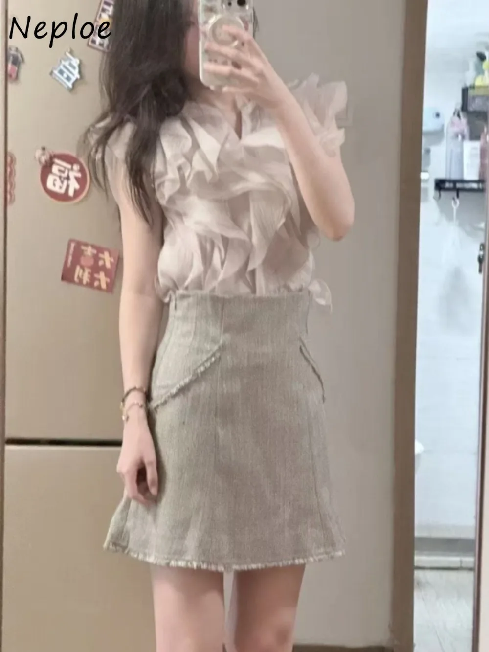 Neploe Fresh Sweet All-match Short Skirt High Waist Flare Sleeve A-line Moda Mujer Faldas Japan Mermaid Elegant Slim Skirts
Neploe Fresh Sweet All-match Short Skirt High Waist Flare Sleeve A-line Moda Mujer Faldas Japan Mermaid Elegant Slim Skirts