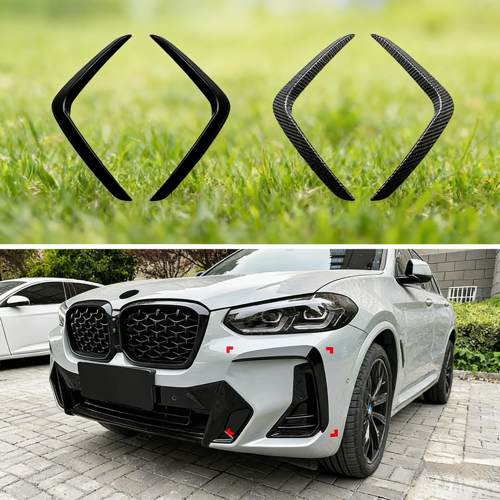 Gloss Black Car Front Bumper Lip Spoiler Fog Light Frames Cover Trim Grille For BMW X3 X4 G01 G02 M Sport 2018-2023+ Body Kits
Gloss Black Car Front Bumper Lip Spoiler Fog Light Frames Cover Trim Grille For BMW X3 X4 G01 G02 M Sport 2018-2023+ Body Kits