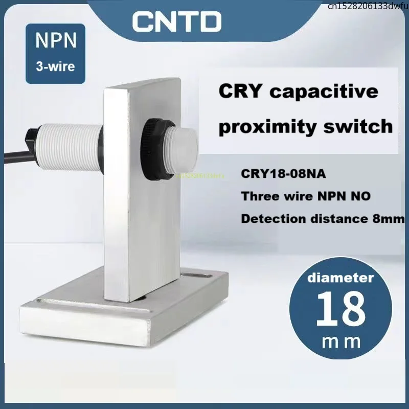 Емкостный датчик приближения CNTD CRY18-08NA, M18, трехпроводной, нормально открытый, 24В
Емкостный датчик приближения CNTD CRY18-08NA, M18, трехпроводной, нормально открытый, 24В