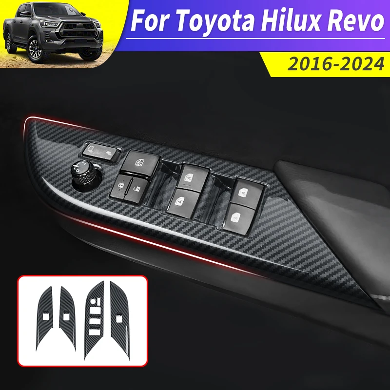 For Toyota 2024-2016 Hilux Pickup Truck Car Window Switch Panel Cover Trim Carbon Fiber Pattern Interior Decoration Accessories
For Toyota 2024-2016 Hilux Pickup Truck Car Window Switch Panel Cover Trim Carbon Fiber Pattern Interior Decoration Accessories