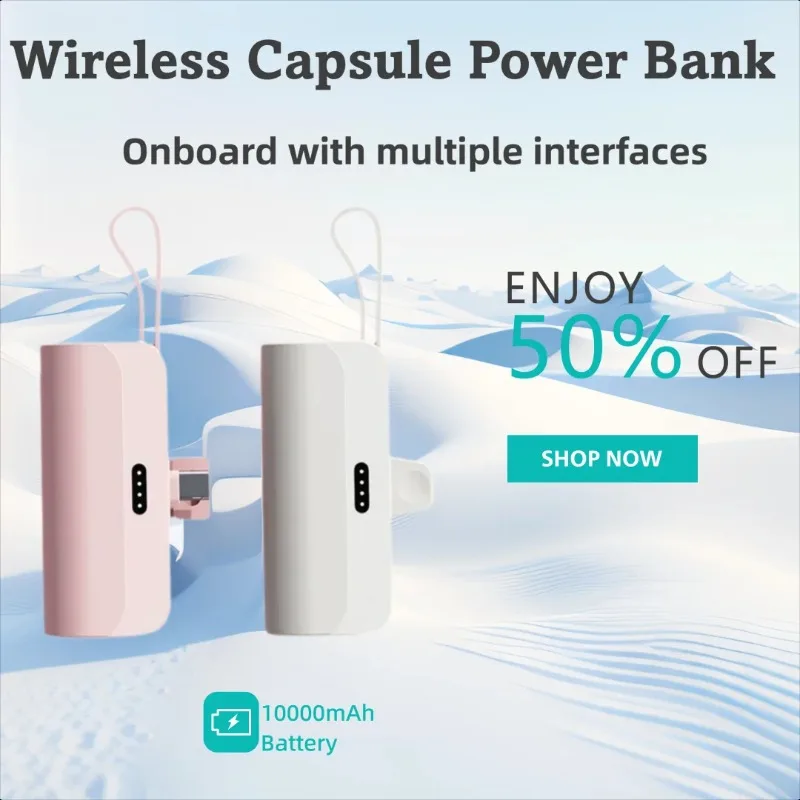 10000mAh Pocket-sized Wireless Capsule Power Bank Compact Portable and High-capacity Mobile Power Supply
10000mAh Pocket-sized Wireless Capsule Power Bank Compact Portable and High-capacity Mobile Power Supply