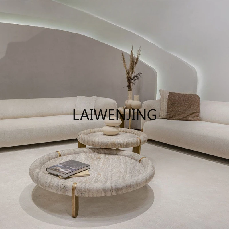 SGF wabi sandy wind natural travertine coffee table set round coffee table 
SGF wabi sandy wind natural travertine coffee table set round coffee table