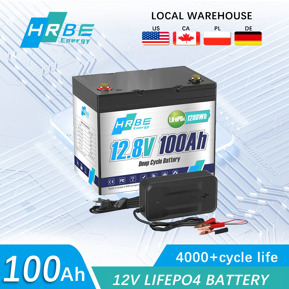 12V 100Ah LiFePO4 Battery Deep Cycle Lithium Battery With BMS Rechargeable Lithium Battery for RV, Solar System, Trolling Motors
12V 100Ah LiFePO4 Battery Deep Cycle Lithium Battery With BMS Rechargeable Lithium Battery for RV, Solar System, Trolling Motors
