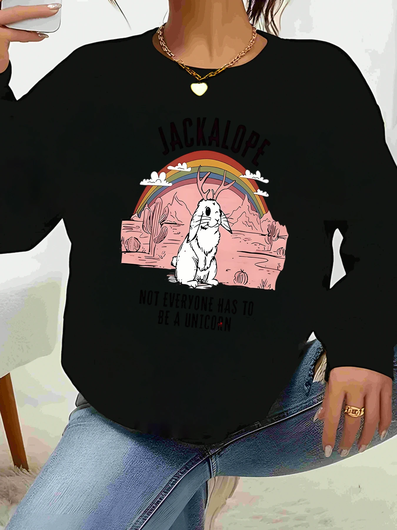 Футболка с длинными рукавами и радужным принтом Jackalope, повседневная одежда на Хэллоуин, женская одежда
Футболка с длинными рукавами и радужным принтом Jackalope, повседневная одежда на Хэллоуин, женская одежда