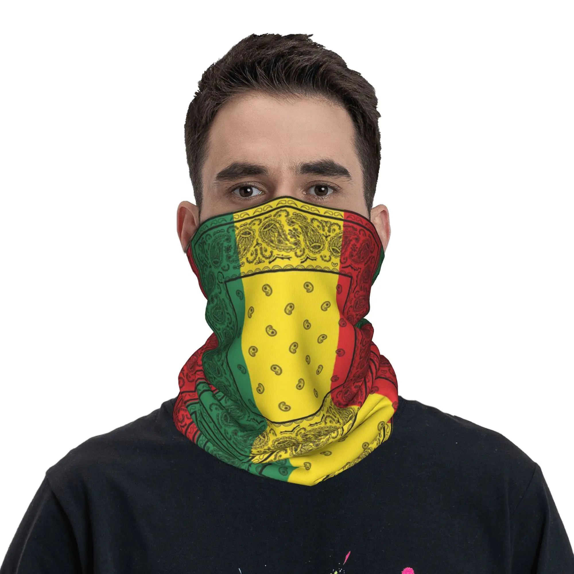 African Rasta Jamaican Paisley Bandana Neck Gaiter Printed Magic Scarf Cycling Scarf Outdoor Sports for Men Women All Season
African Rasta Jamaican Paisley Bandana Neck Gaiter Printed Magic Scarf Cycling Scarf Outdoor Sports for Men Women All Season