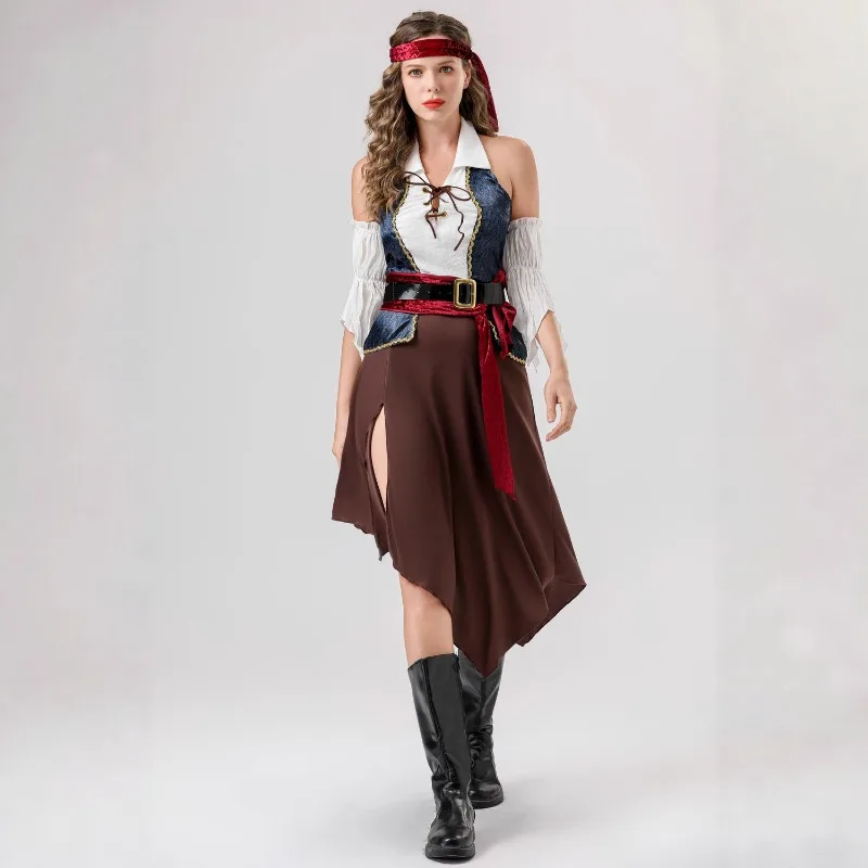 New Carnival Cosplay Costume Pirate Leather Belt Sleeve Waistband Dress Suit Theme Party Role Playing Outfits for Adult Women
New Carnival Cosplay Costume Pirate Leather Belt Sleeve Waistband Dress Suit Theme Party Role Playing Outfits for Adult Women