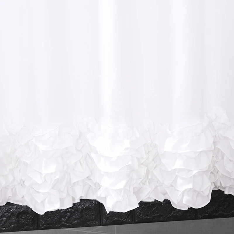 White Lace Shower Curtain Polyester Fabric Bath Curtain Waterproof Ruffles Design Shower Curtain with Hooks Bathroom Supplies
White Lace Shower Curtain Polyester Fabric Bath Curtain Waterproof Ruffles Design Shower Curtain with Hooks Bathroom Supplies