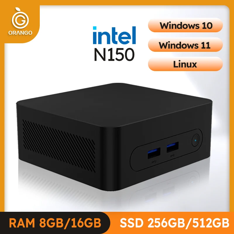 ORANGO Mini PC Windows 11 Intel N150 Desktop Gaming Computer DDR4 16GB RAM 256GB/512GB SSD WIFI5 BT4.2 Mini PC Gamers 4K@60Hz
ORANGO Mini PC Windows 11 Intel N150 Desktop Gaming Computer DDR4 16GB RAM 256GB/512GB SSD WIFI5 BT4.2 Mini PC Gamers 4K@60Hz