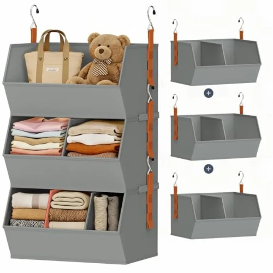 Hanging Closet Organizer Extra Large, Clothes Hanging Shelves for Closet with Divider, Collapsible Closet Storage System, Fabri
Hanging Closet Organizer Extra Large, Clothes Hanging Shelves for Closet with Divider, Collapsible Closet Storage System, Fabri