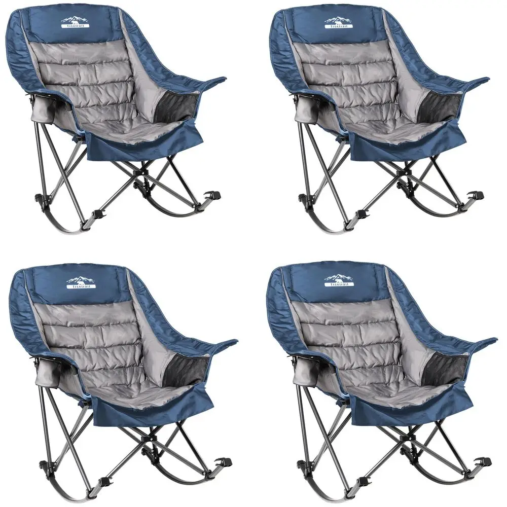 Rocking Camping Chairs Set of 2, Fully Padded Camp Chairs for Adults with Side Pocket and Cup Holder, HeavyDuty 400lbs Capacity
Rocking Camping Chairs Set of 2, Fully Padded Camp Chairs for Adults with Side Pocket and Cup Holder, HeavyDuty 400lbs Capacity
