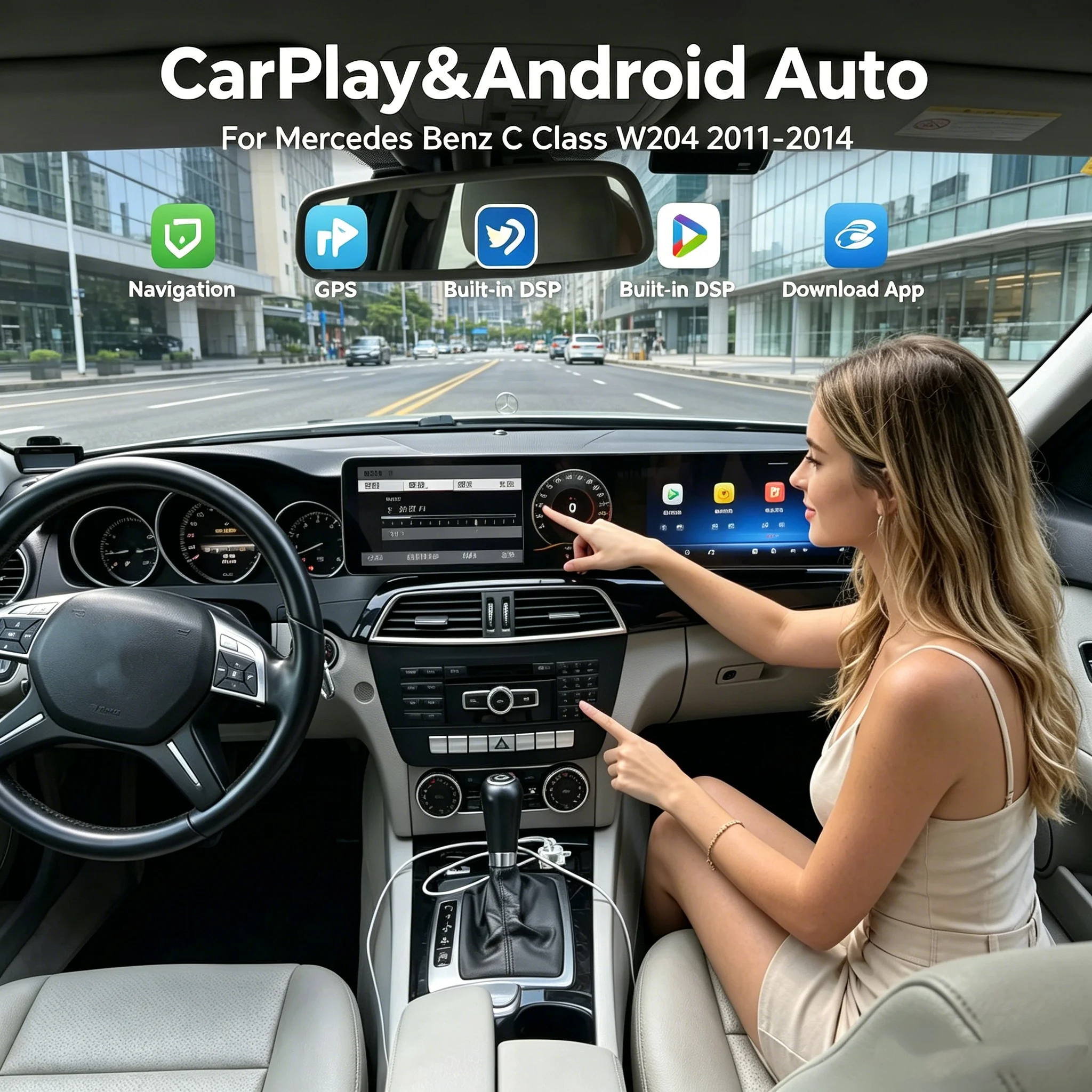 For Mercedes Benz C Class W204 2011-2014 Carplay Android Auto GPS Navi Car Video Multimedia Player Stereo Touch Dual Screen
For Mercedes Benz C Class W204 2011-2014 Carplay Android Auto GPS Navi Car Video Multimedia Player Stereo Touch Dual Screen