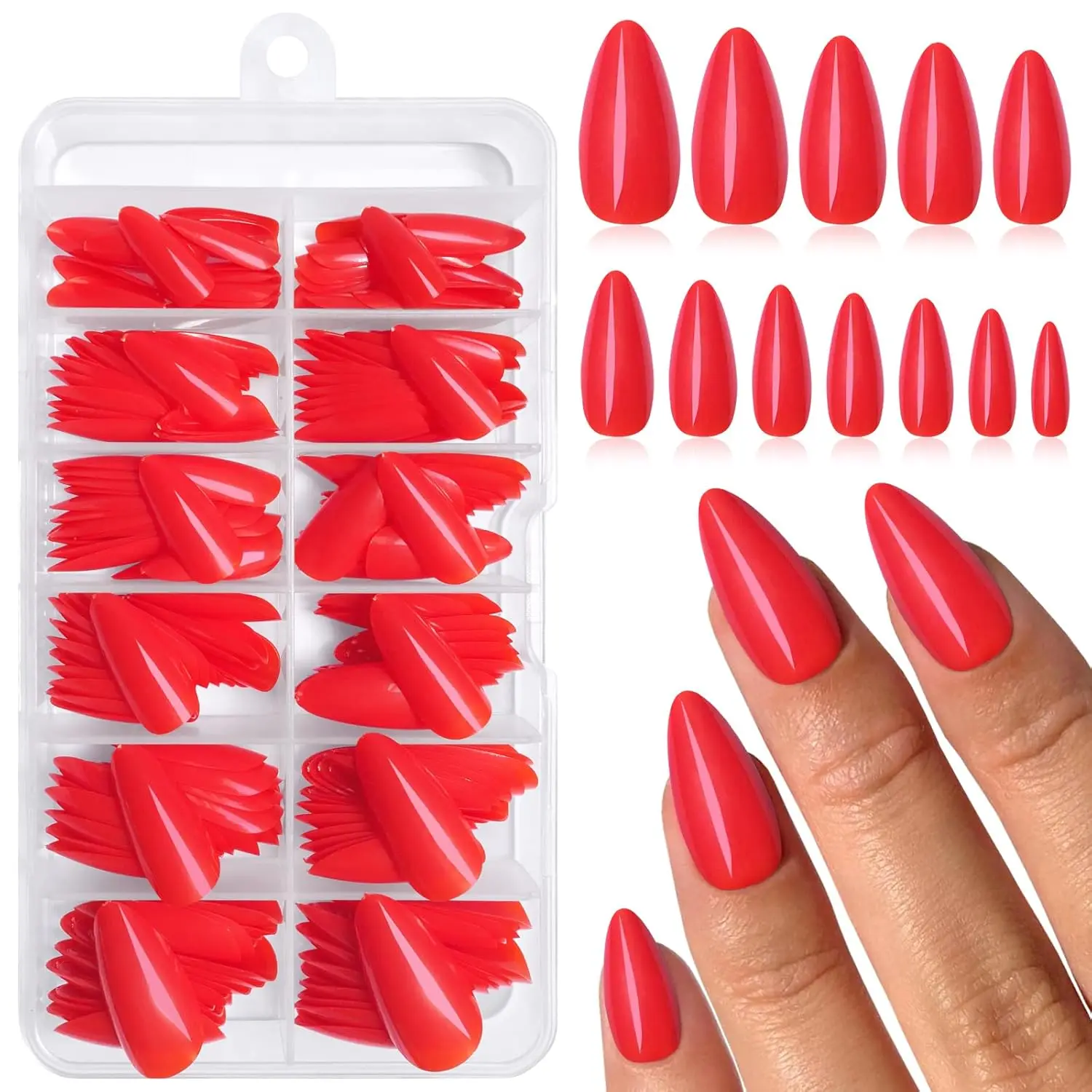 240Pc Red Almond Press on Nails Medium - False Acrylic Fingernails with Glue & Adhesive Tabs
240Pc Red Almond Press on Nails Medium - False Acrylic Fingernails with Glue & Adhesive Tabs