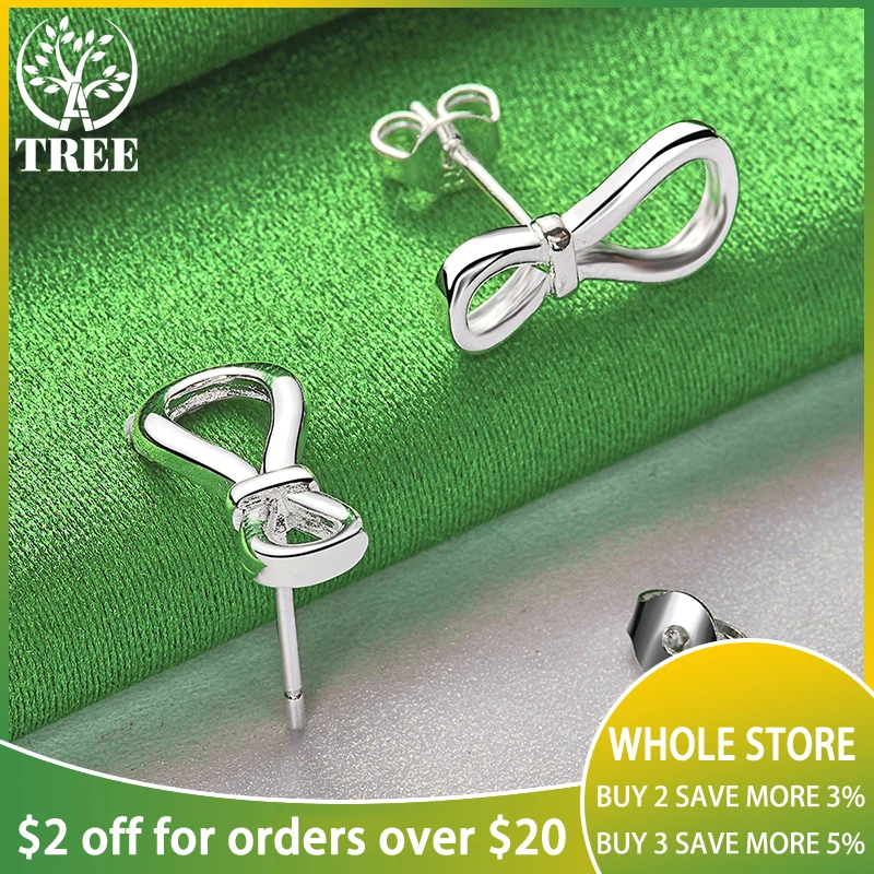 ALITREE 925 Sterling Silver Bowknot Stud Earrings For Women Fashion Party Engagement Wedding Charm Jewelry Lady Birthday Gifts
ALITREE 925 Sterling Silver Bowknot Stud Earrings For Women Fashion Party Engagement Wedding Charm Jewelry Lady Birthday Gifts